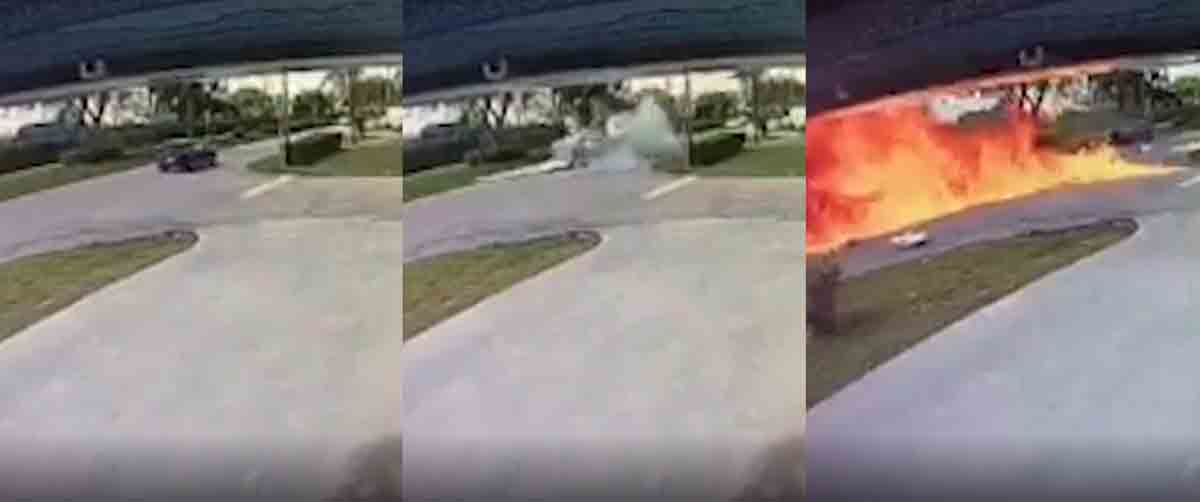 Vídeo: Avião cai em cima de SUV e mata três pessoas. Foto: reprodução