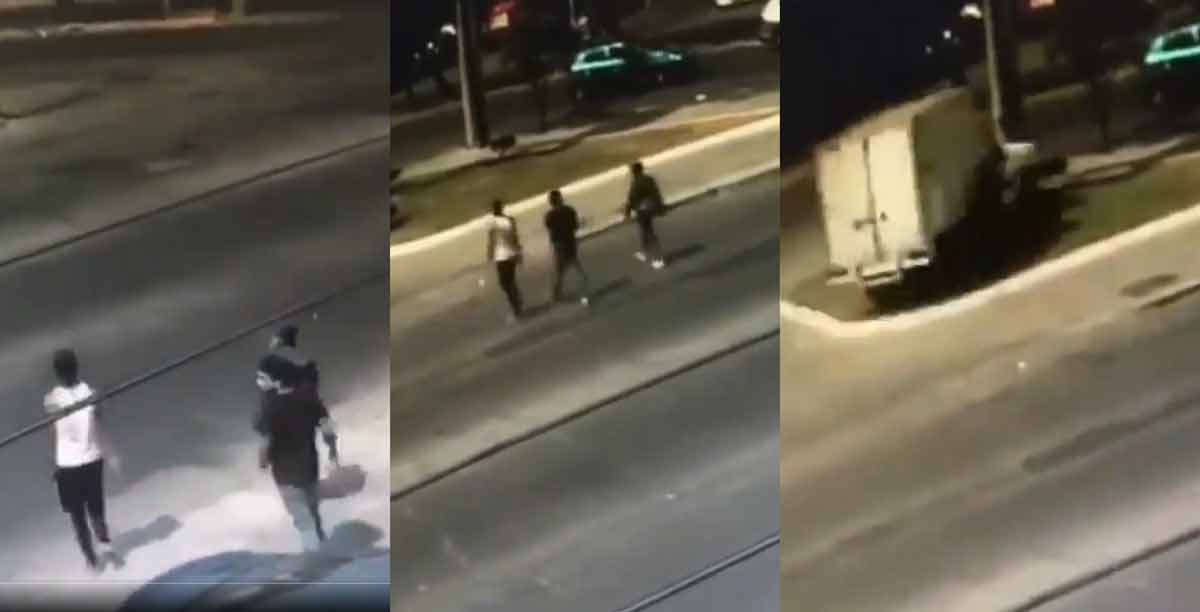 Vídeo: Motorista vítima de assalto, atropela supostos ladrões. Imagens sensíveis. Foto: Reprodução Twitter