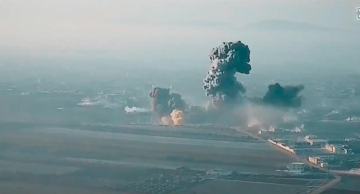 VÍDEO: depósito de munição russo explode e cria uma gigantesca onda de choque. Foto: Reprodução twitter