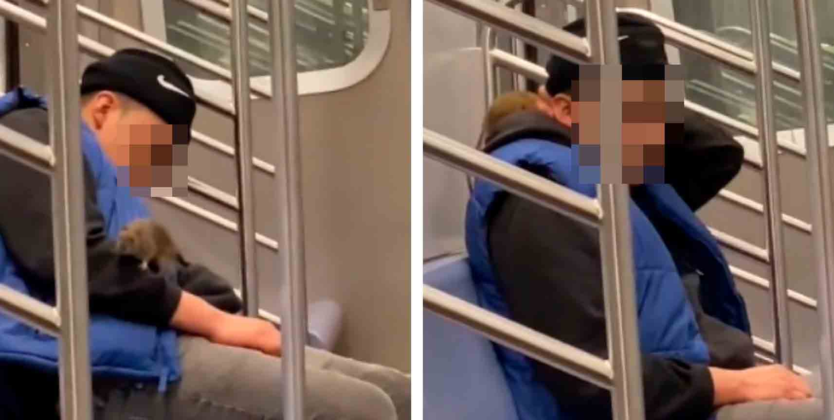 VÍDEO: Rato passeia em cima de passageiro adormecido no metrô. Foto: Reprodução twitter