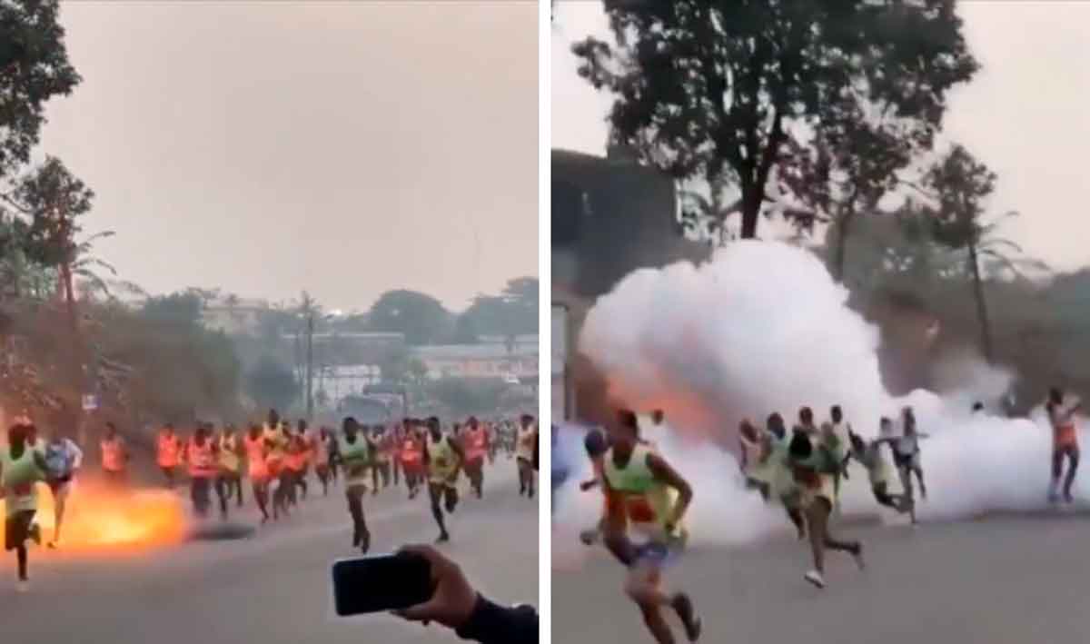 Vídeo mostra explosão durante maratona nos Camarões