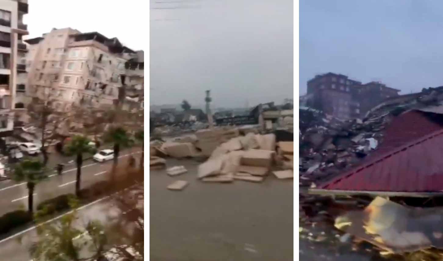 Vídeos da tragédia mostram o rastro de destruição após terremoto de magnitude 7,7 na Turquia