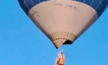 Vídeo chocante: Duas pessoas são queimadas vivas em balão de ar quente no México