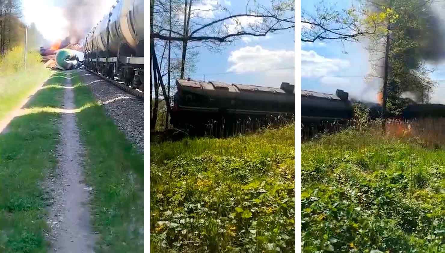 Vídeo: Trem russo descarillha após explosão de bomba nos trilhos