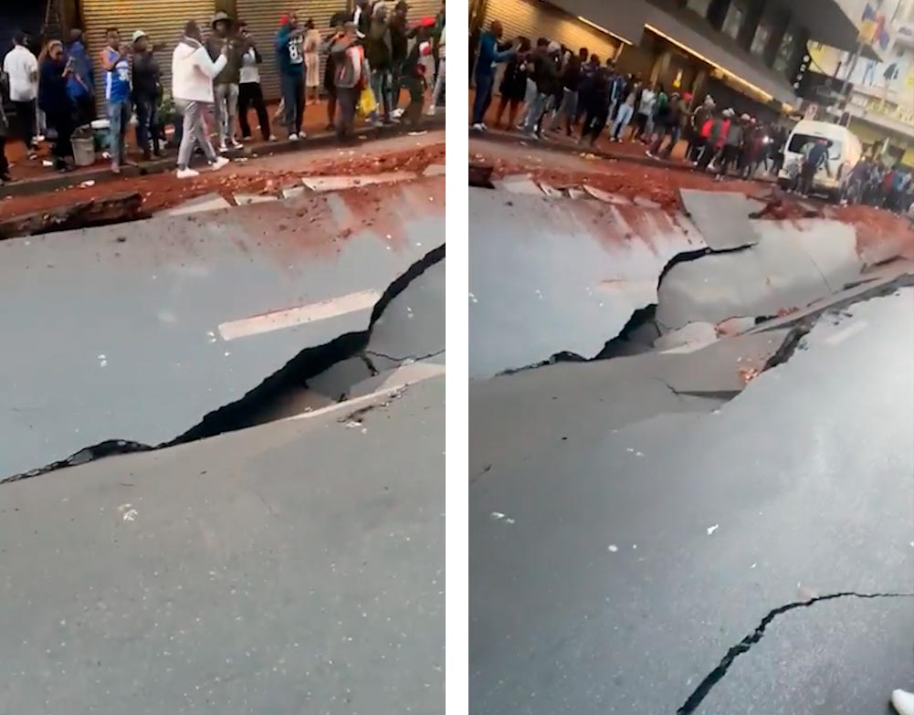 41 feridos em explosão inexplicável em avenida de Joanesburgo.Fotos e vídeo: reprodução telegram t.me/Disaster_News
