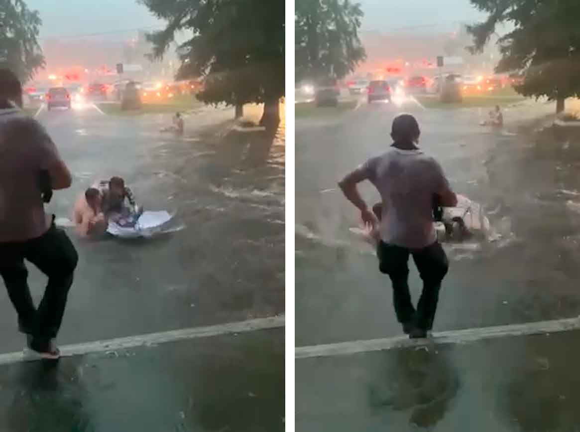 Vídeo impressionante mostra raio atingindo pessoas que buscavam abrigo de uma tempestade. Foto: Reprodução twitter @LXSummer1