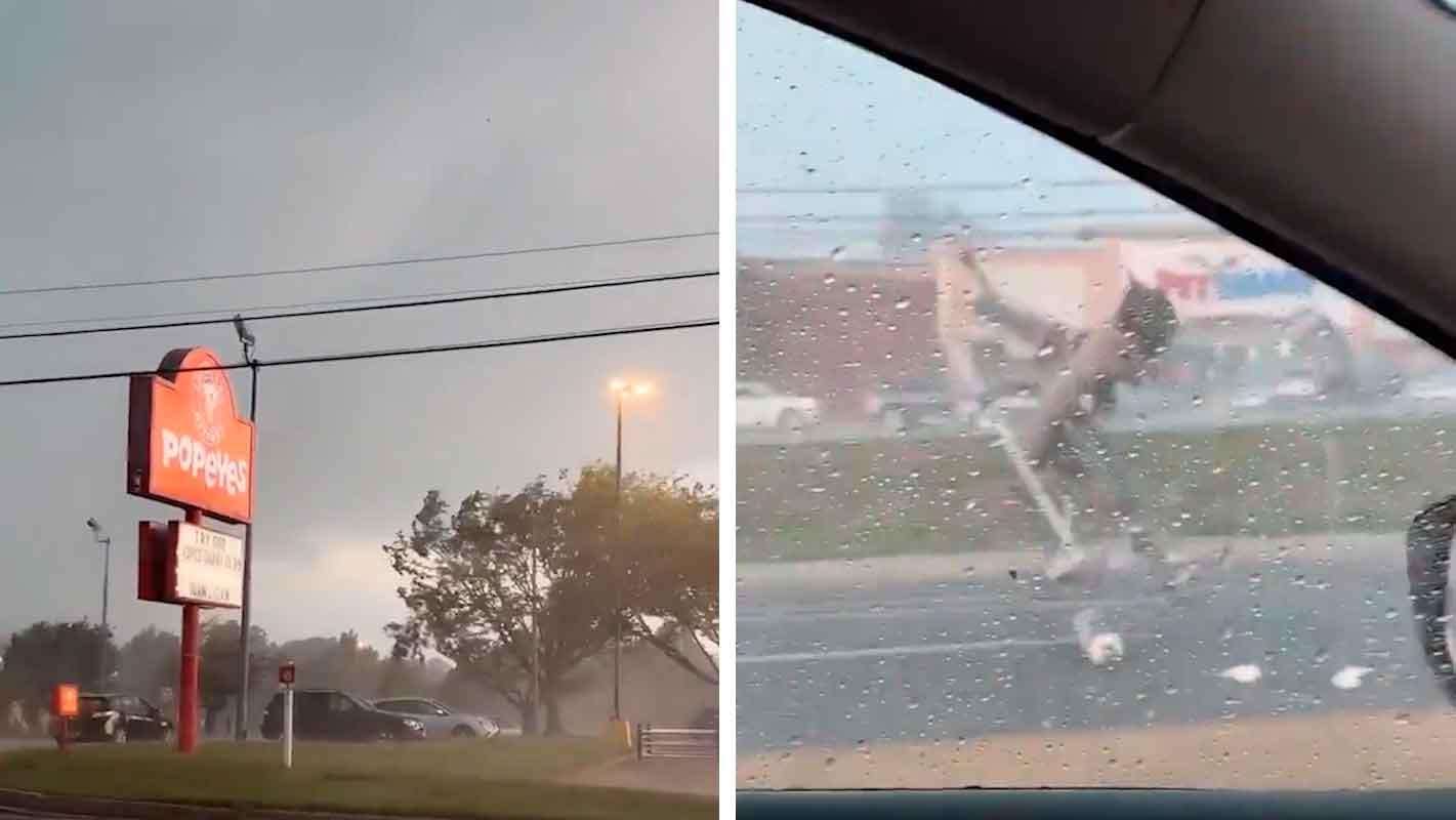 Severe storms topple trees and poles in Maryland. Photo: Twitter reproduction
