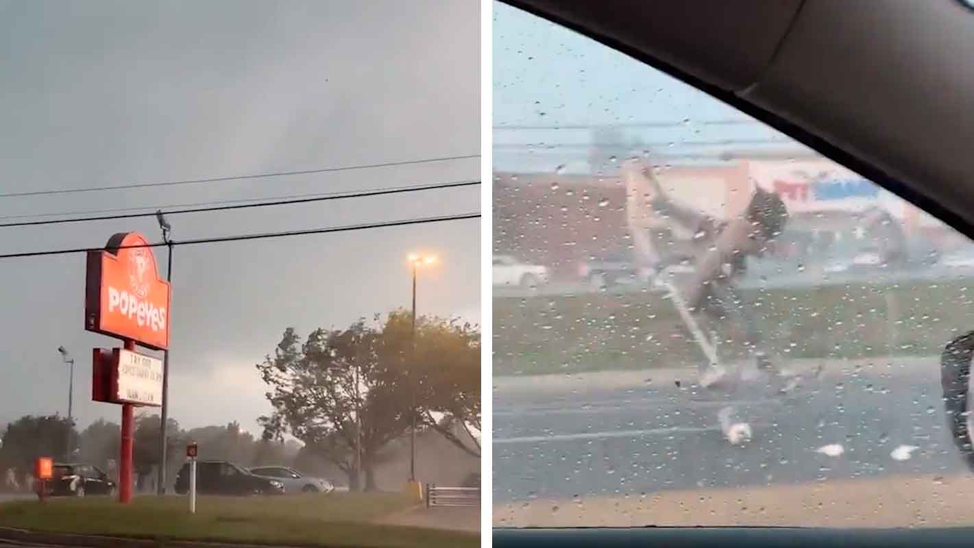 Kraftige stormer velter trær og stolper i Maryland. Bilde: Gjengivelse fra Twitter