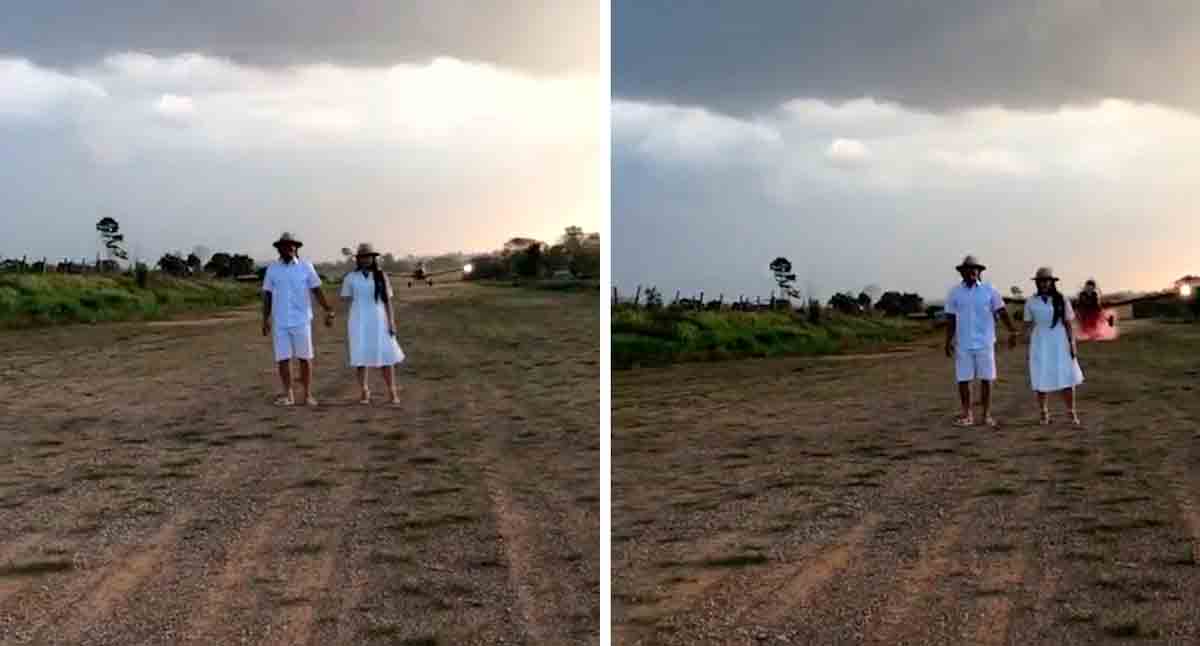 Video: Plane nearly hits couple in risky maneuver. Photo: Twitter @metropoles