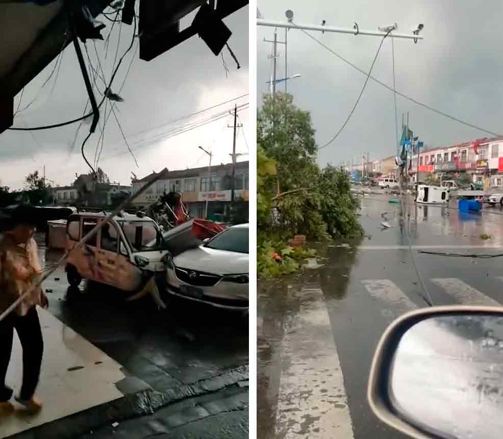 Vidéo : Un énorme tornade frappe la ville de Nancai à Pékin. Photo : Capture Twitter @Top_Disaster