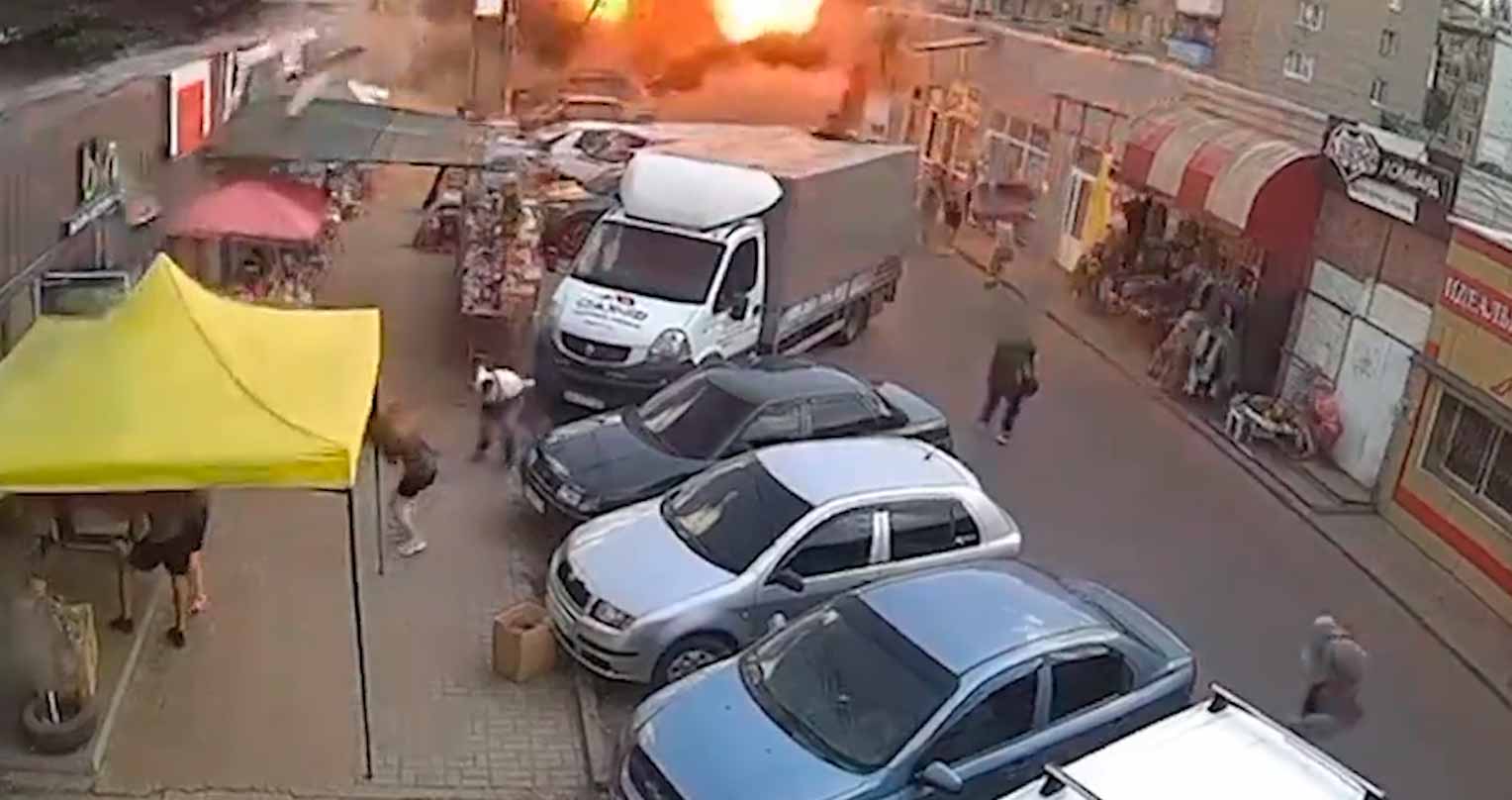 Video: See the moment a missile hits a market in Ukraine