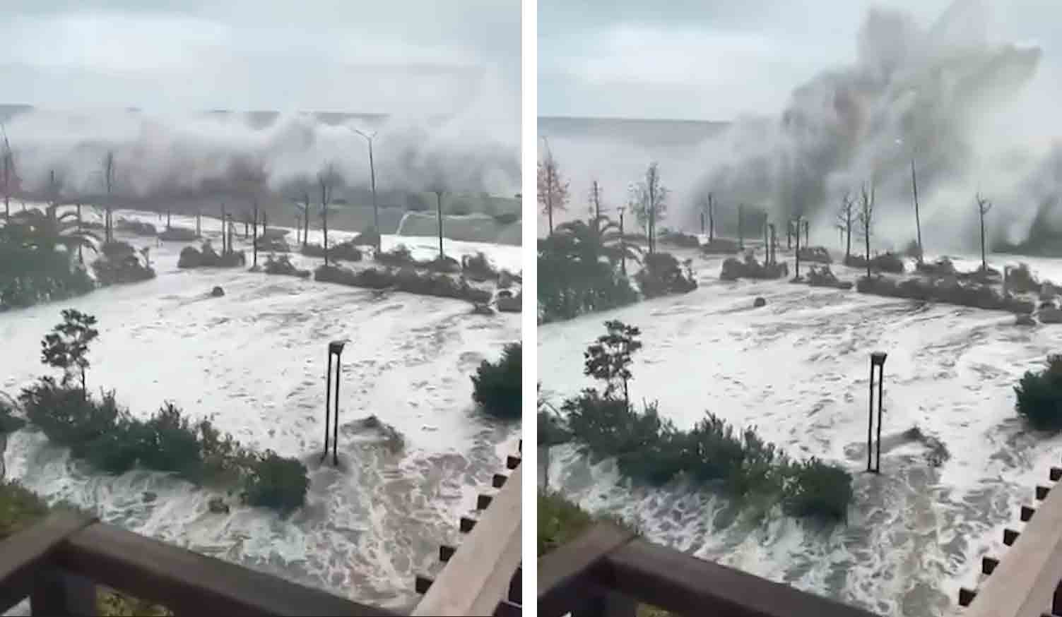 Video: Valuri uriașe distrug coasta Ucrainei și Rusiei. Foto și video: Reproducere Telegram t.me/Disaster_News