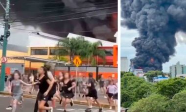 Vídeo: Incêndio gigantesco ao lado da escola Leonardo da Vinci em Canoas, Brasil. Fotos e vídeos: t.me/Disaster_News