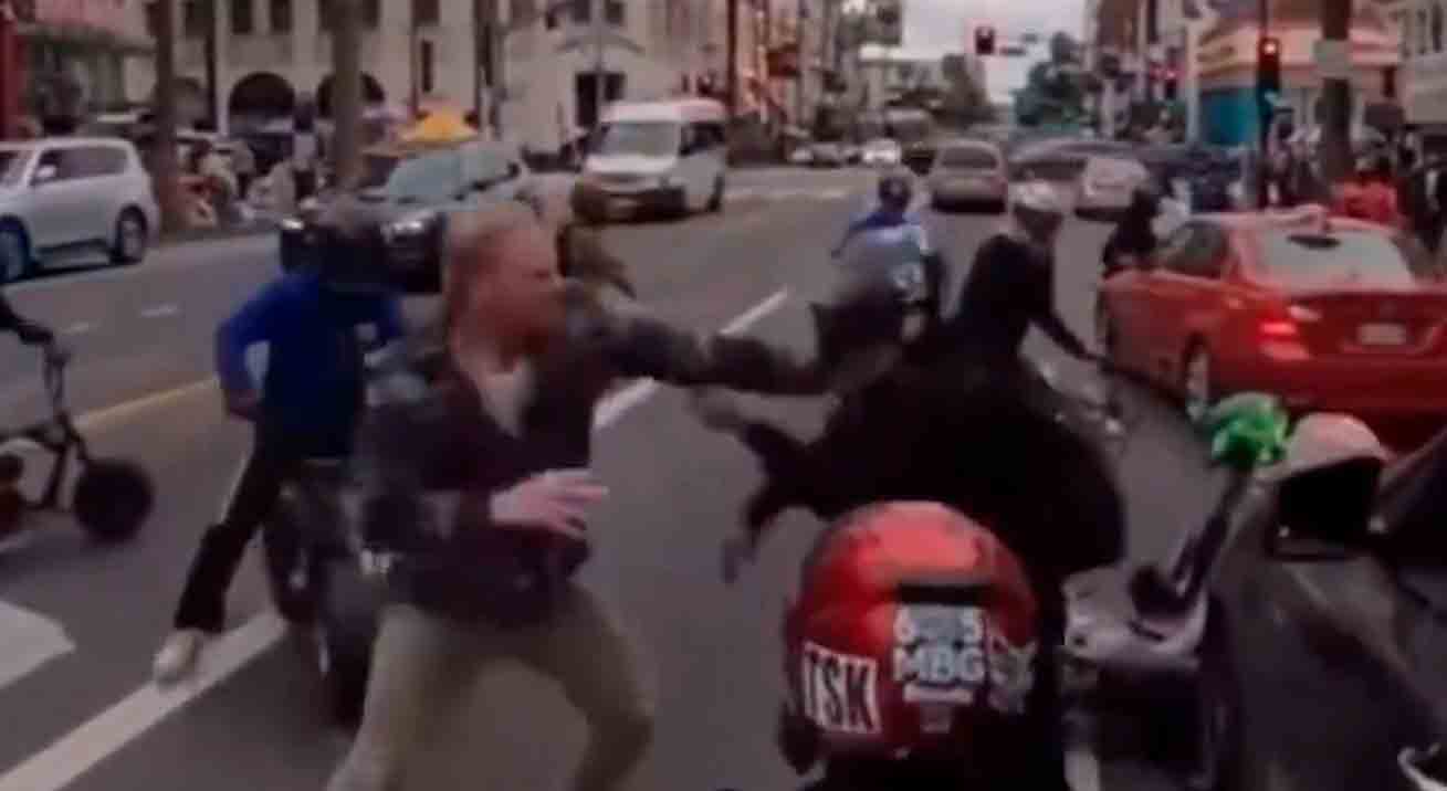 Video: Ian Ziering reportedly throws the first punch in a traffic scuffle. Photo: Instagram @605minibikegang
