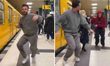 Homem invade vídeo de dançarino no metrô e faz parecer que foi combinado