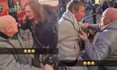 Homem de scooter atropela e briga com casal após confronto em ônibus