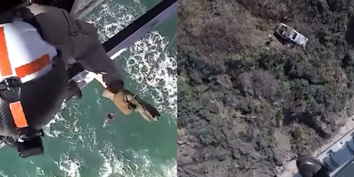 Vídeo intenso: helicóptero da polícia da Califórnia resgata motorista que ficou preso em barranco por dois dias