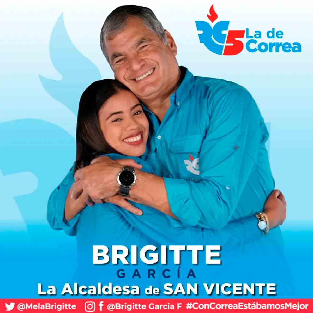 Brigitte García a volt elnök, Rafael Correa Forradalmi Polgári Pártjának tagja volt