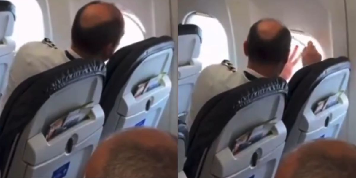 Passagère filme un pilote de United Airlines réparant une fenêtre avant le décollage