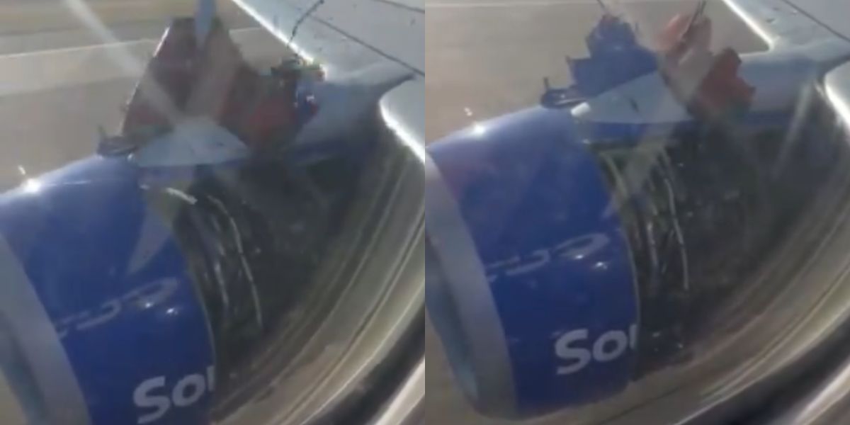 Vídeo assustador: Motor de avião da Southwest Airlines se despedaça durante decolagem