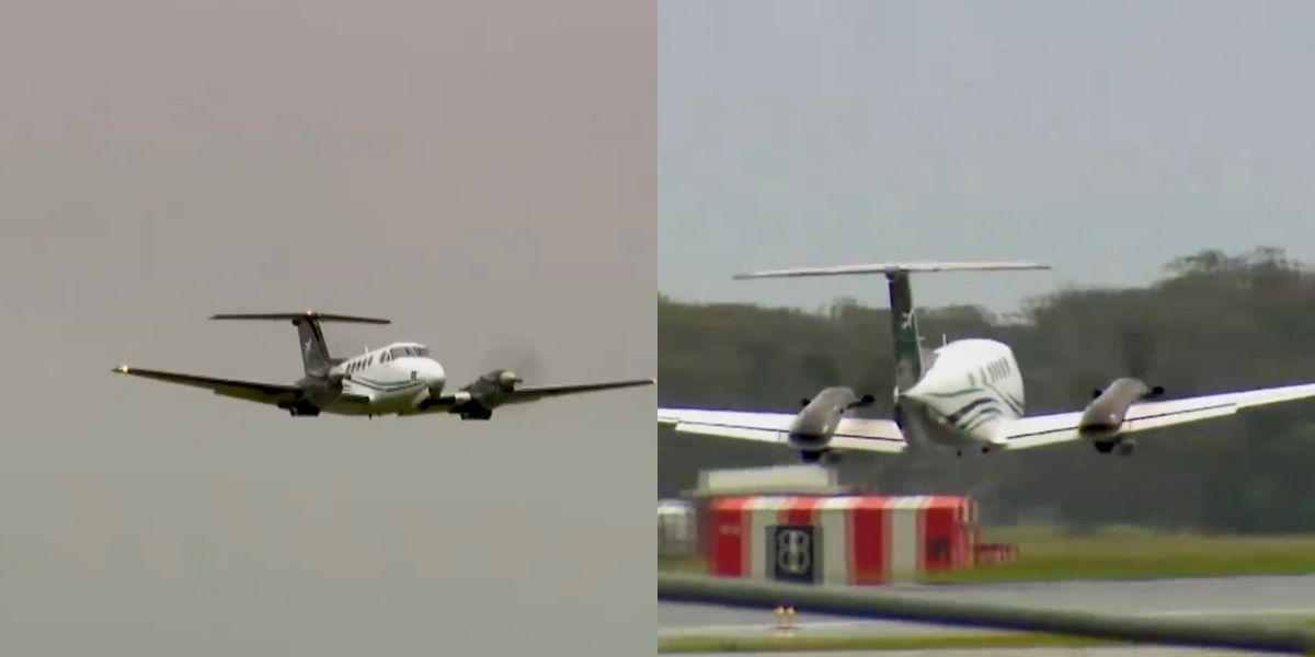 Vídeo tenso: Avião de pequeno porte faz pouso de emergência na Austrália