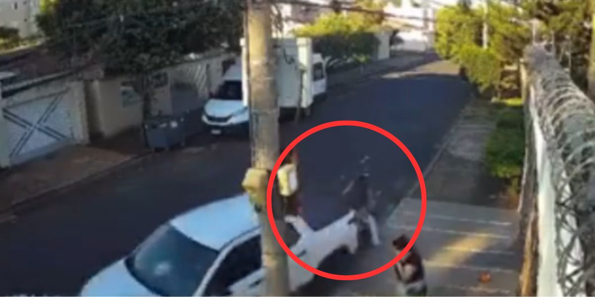 Vídeo tenso: Motorista atropela ladrão que estava assaltando uma mulher no Brasil