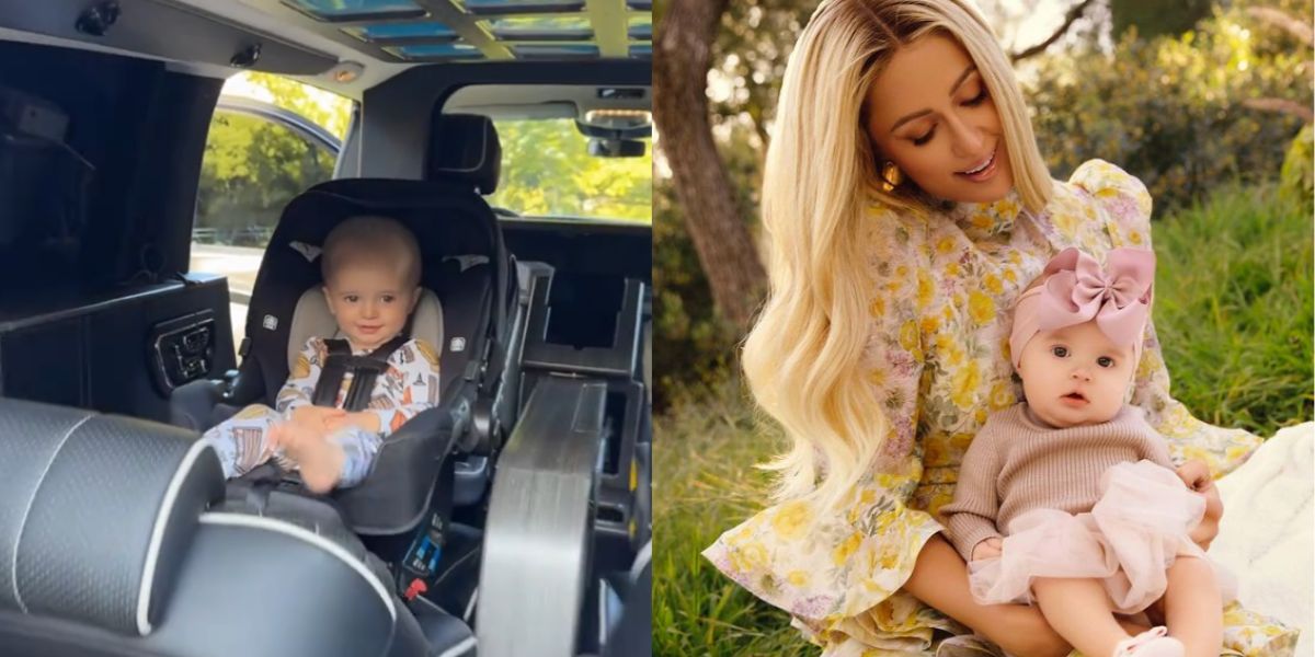 Paris Hilton krijgt kritiek over verkeerd gebruik van kinderzitje in de auto