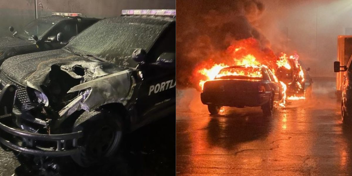Criminosos queimam pelo menos 15 carros da Polícia de Portland