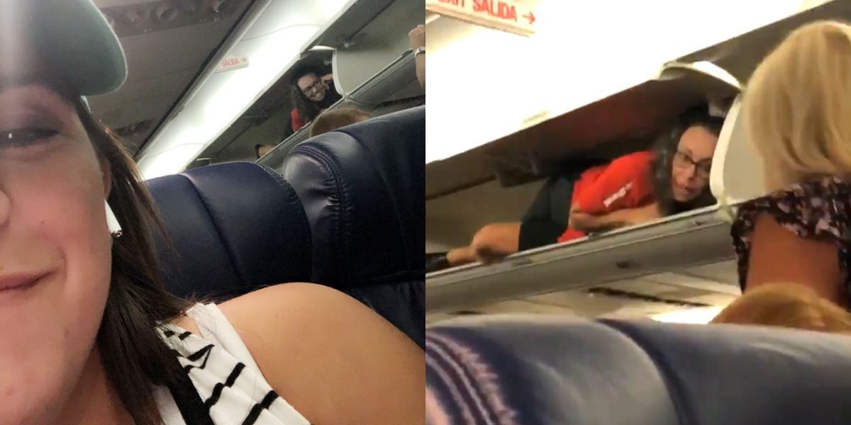 Mulher dorme no bagageiro de avião da Southwest Airlines e viraliza nas redes sociais