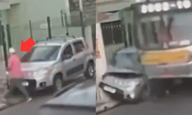 Vídeo assustador: Motorista escapa de acidente fatal por questão de segundos