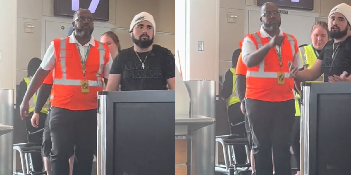 Vidéo tendue : Un homme est surpris en train d'essayer de transporter un bagage supplémentaire sans payer