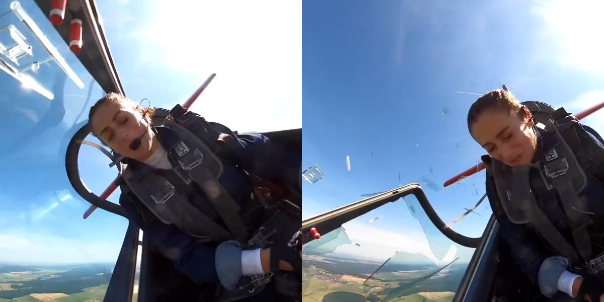 Vídeo intenso: Piloto de acrobacia faz pouso forçado depois de cabine do avião se abrir no voo