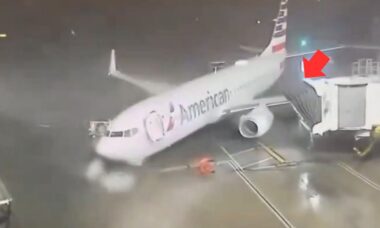 Vídeo assustador: Ventos de 153 km/h arrastam avião da American Airlines em um aeroporto do Texas