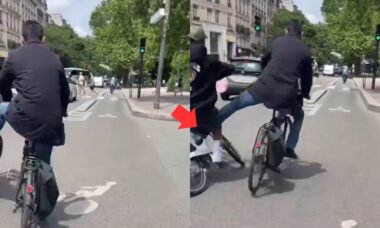 Vídeo: Skatista profissional é derrubado de bicicleta por ciclista em Paris