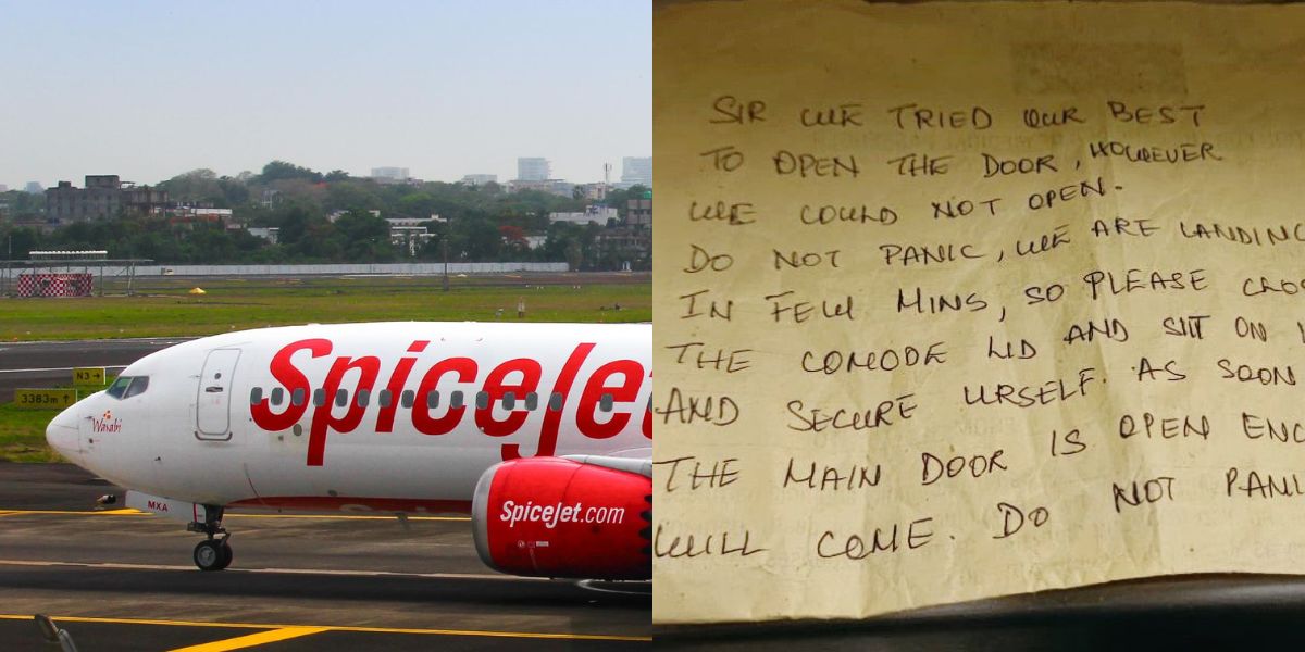 Passager coincé dans les toilettes d'un vol SpiceJet reçoit un message de l'équipage