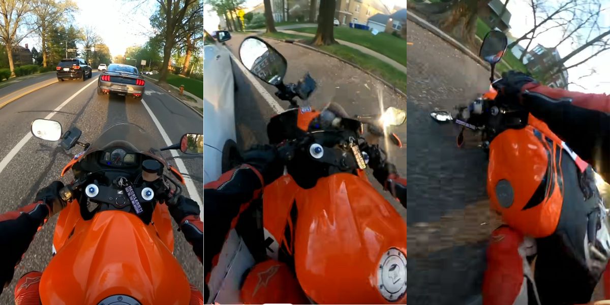 Motociclista é derrubado por SUV e vídeo viraliza nas redes sociais