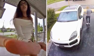 Vídeo: Câmeras de segurança registram mulher roubando Porsche e atropelando o proprietário