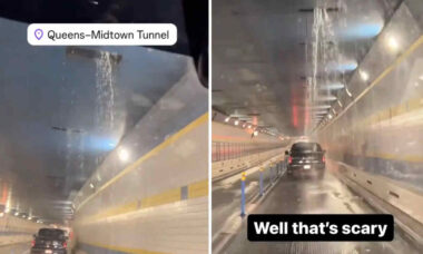 Motoristas relatam vazamento de água “assustador” em túnel subterrâneo de Nova York