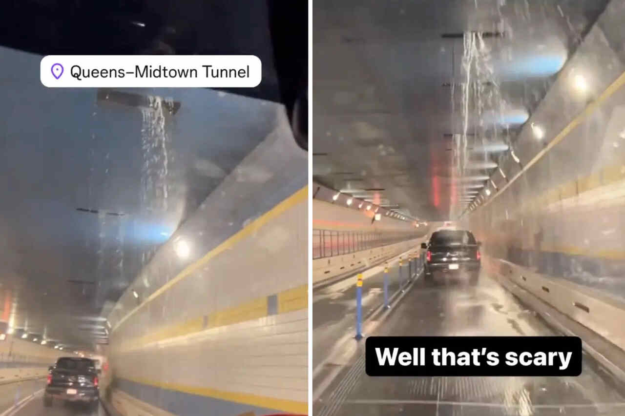 Gli automobilisti segnalano una 'spaventosa' perdita d'acqua in un tunnel sotterraneo di New York