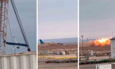 Video Shows the Crash of an Embraer E190 in Aktau, Kazakhstan. Photo: Telegram @AviaCT