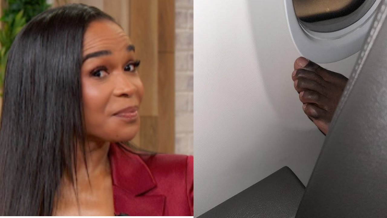 Michelle Williams wordt viraal na het delen van passagiersvoeten naast haar stoel in het vliegtuig