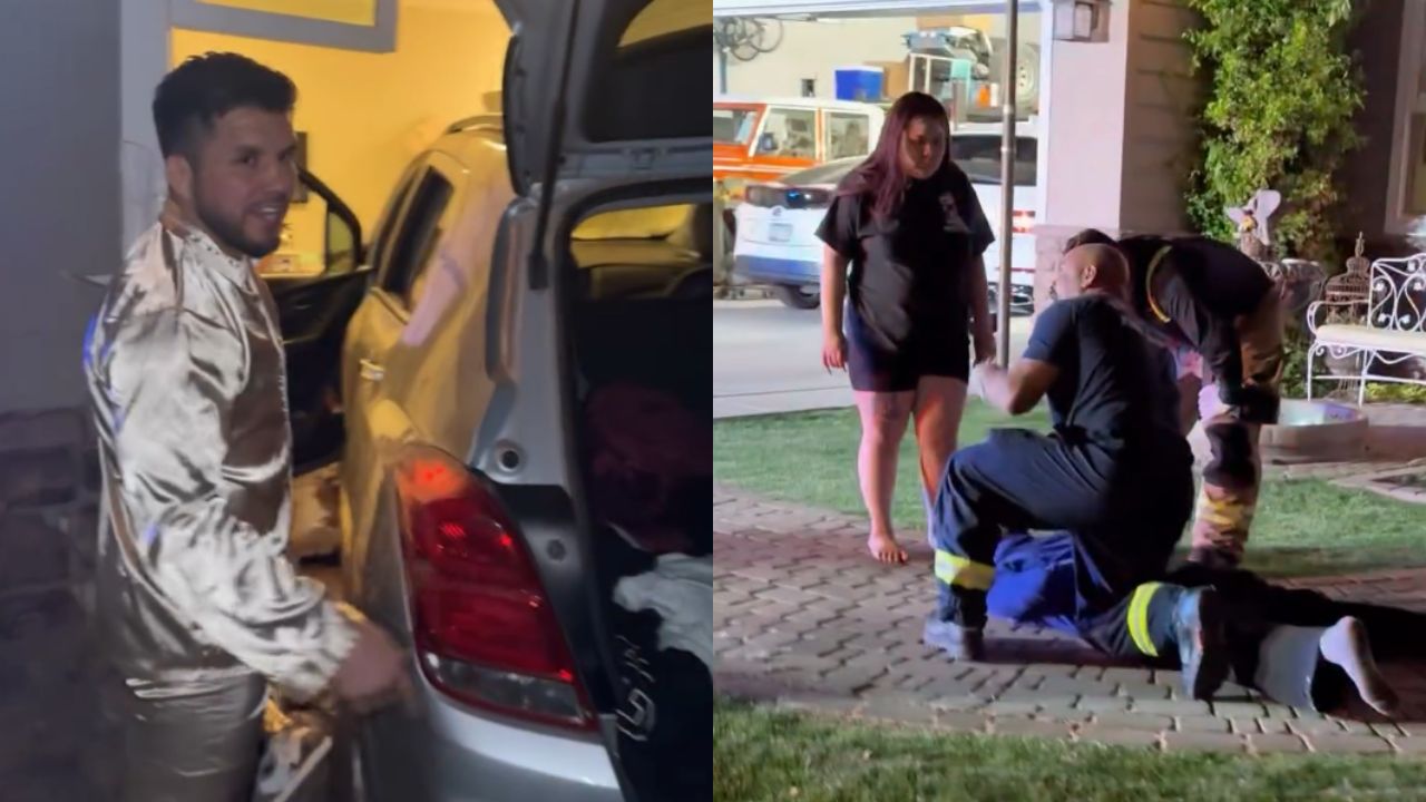 Henry Cejudo, UFC-ster, helpt bij het tegenhouden van een bestuurder die het huis van een buurman ramde