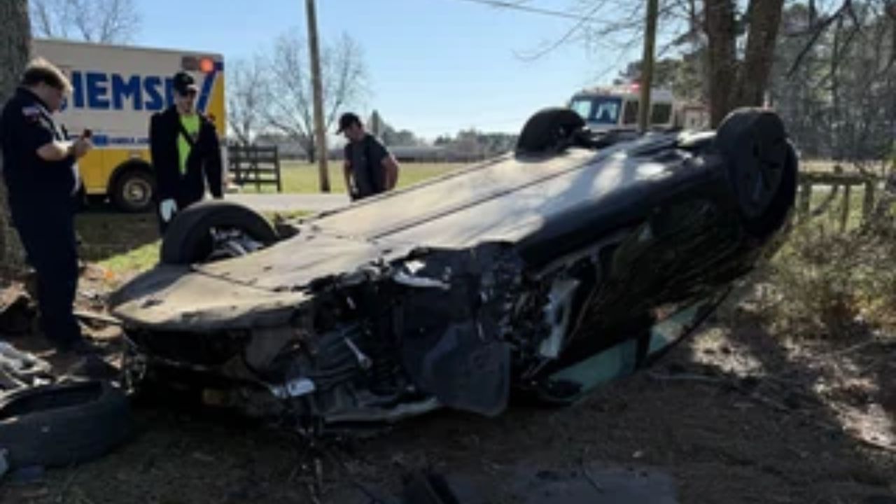 O carro autônomo de Tesla perde o controle e colide com uma árvore em imagens horríveis
