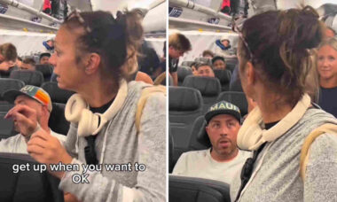 Vídeo: Passageiros detonam "Karen" tentando desembarcar primeiro de avião
