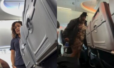 Passageira da American Airlines é expulso de avião após mandar comissária de bordo “calar a boca”
