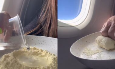Passageira viraliza depois de fazer a própria massa para comer em um voo