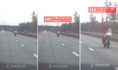 Polícia da Letônia flagra motociclista a 197 km/h