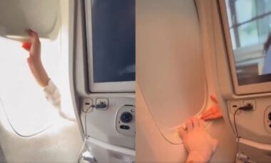 Passageiro viraliza após brigar com criança por causa da persiana da janela do avião
